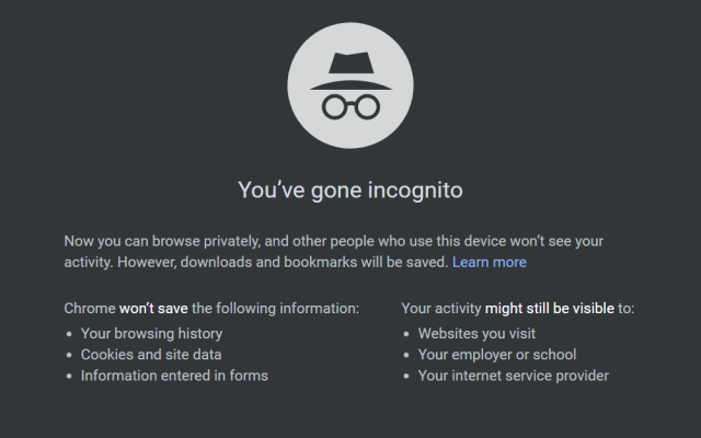 incognito mode