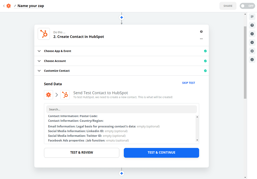 Zapier uygulama adımı 9